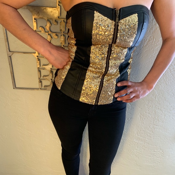 Gold Sequin Bustier - Picture 5 of 5